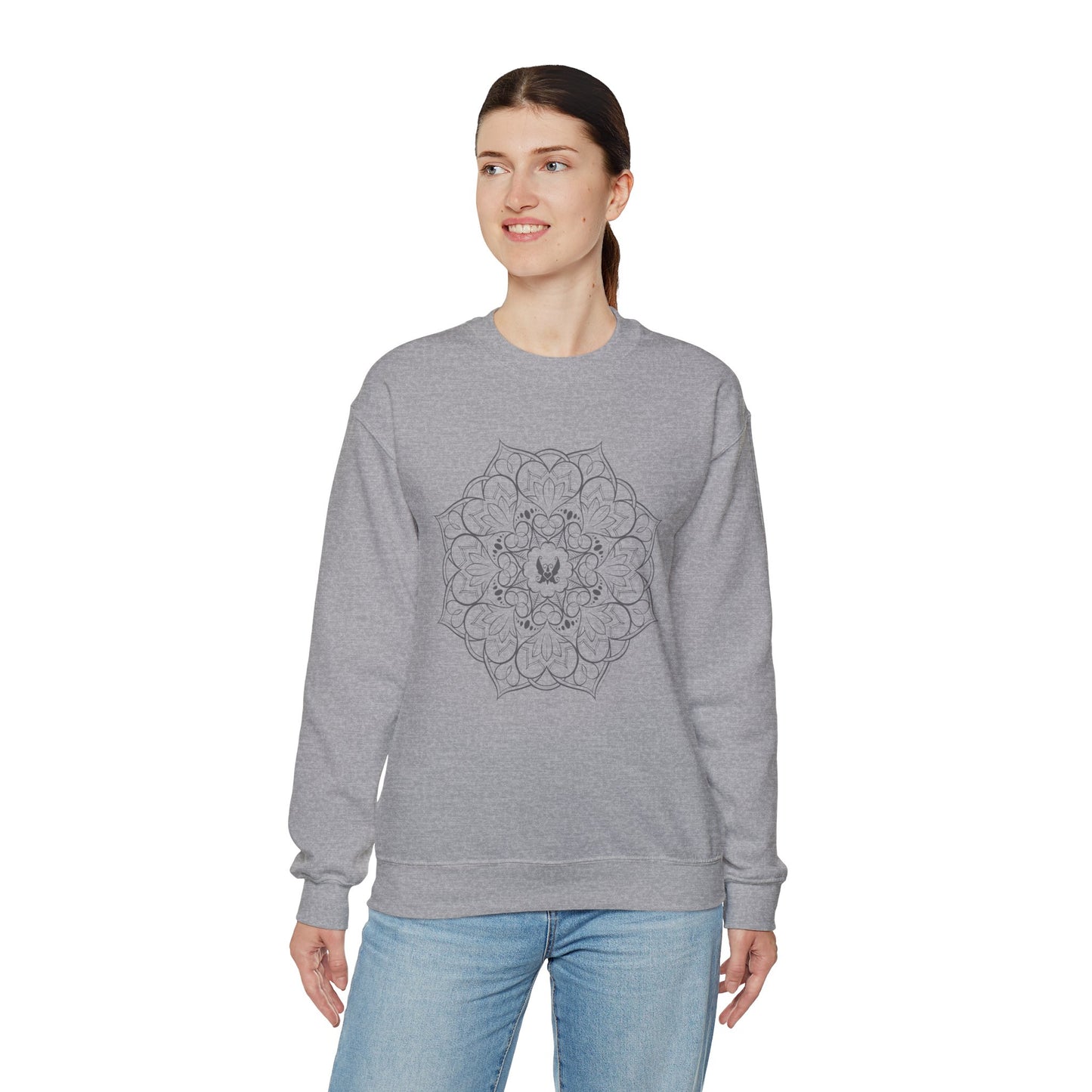 Mandala (Grey) Heavy Blend™ Crewneck Sweatshirt