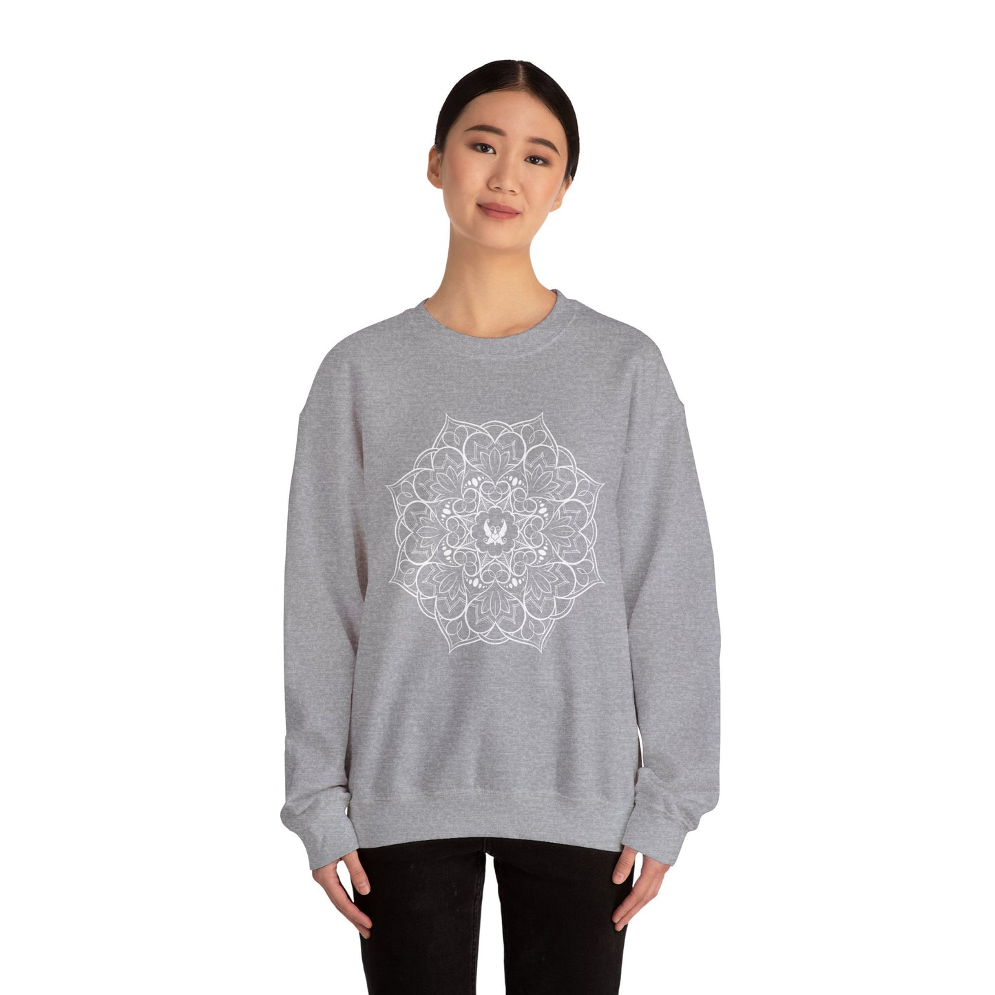 Mandala (White) Heavy Blend™ Crewneck Sweatshirt