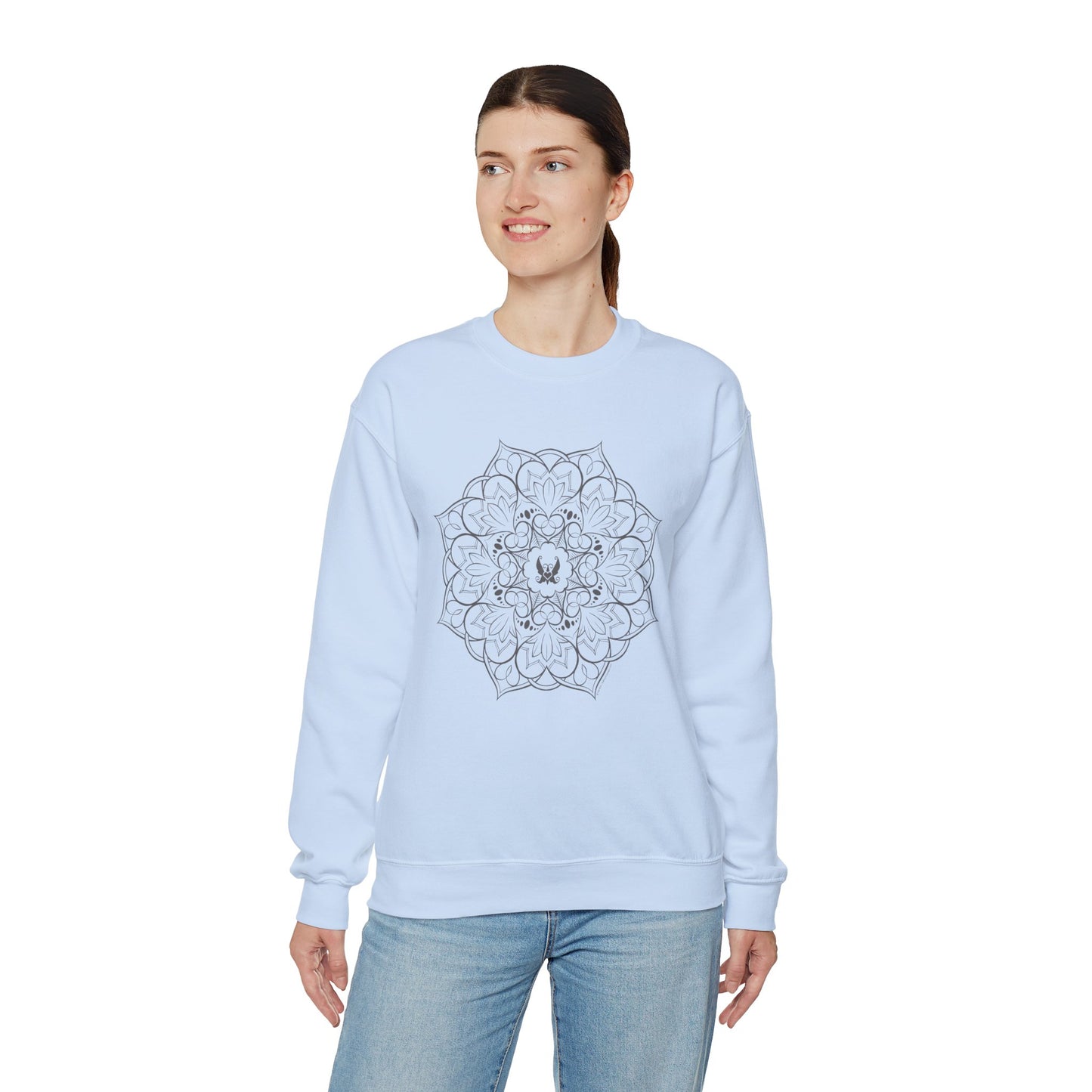 Mandala (Grey) Heavy Blend™ Crewneck Sweatshirt