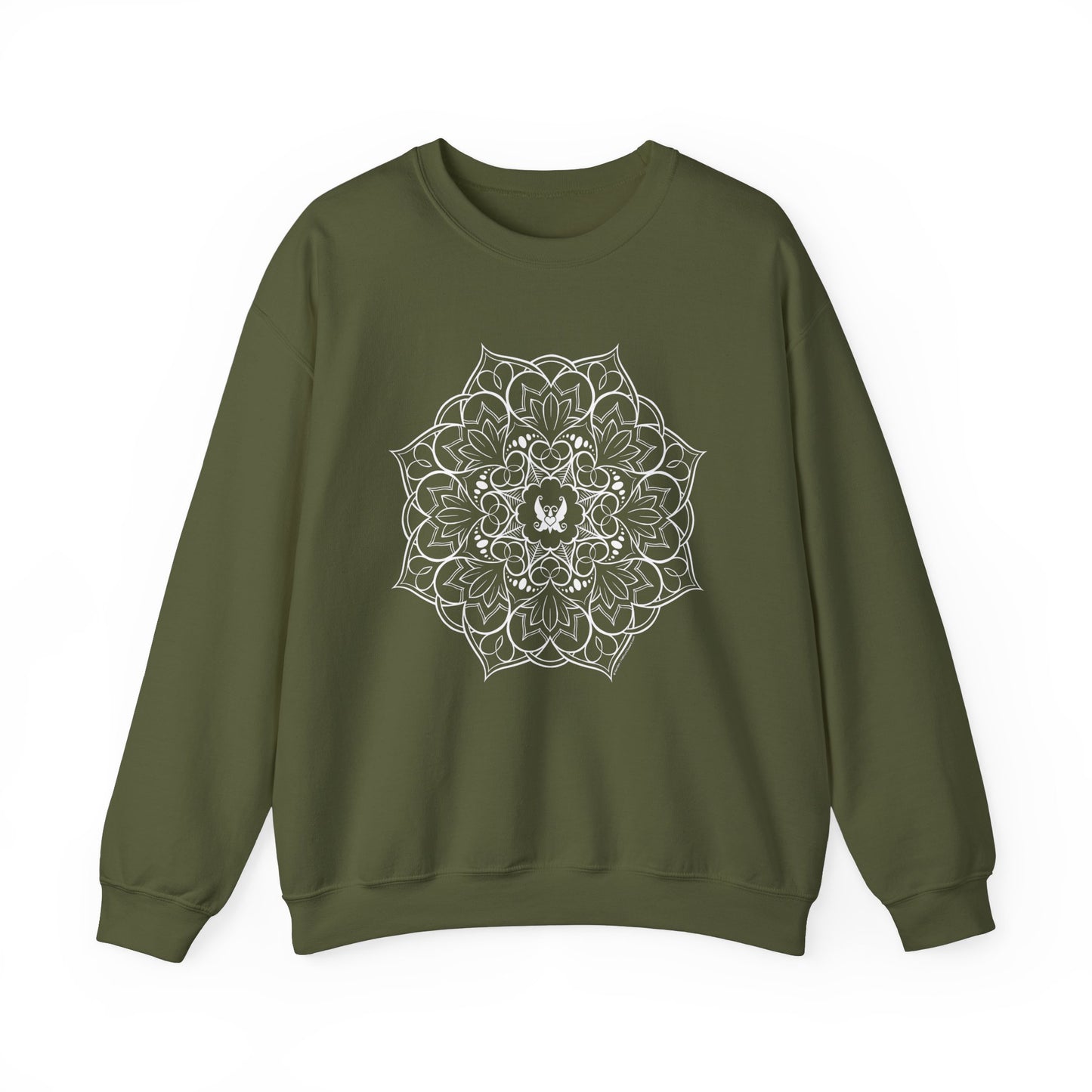 Mandala (White) Heavy Blend™ Crewneck Sweatshirt