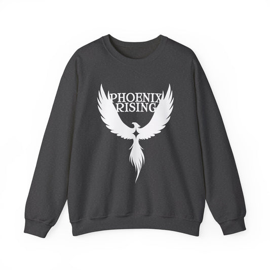 Phoenix Rising White with Star Heavy Blend™ Crewneck Sweatshirt