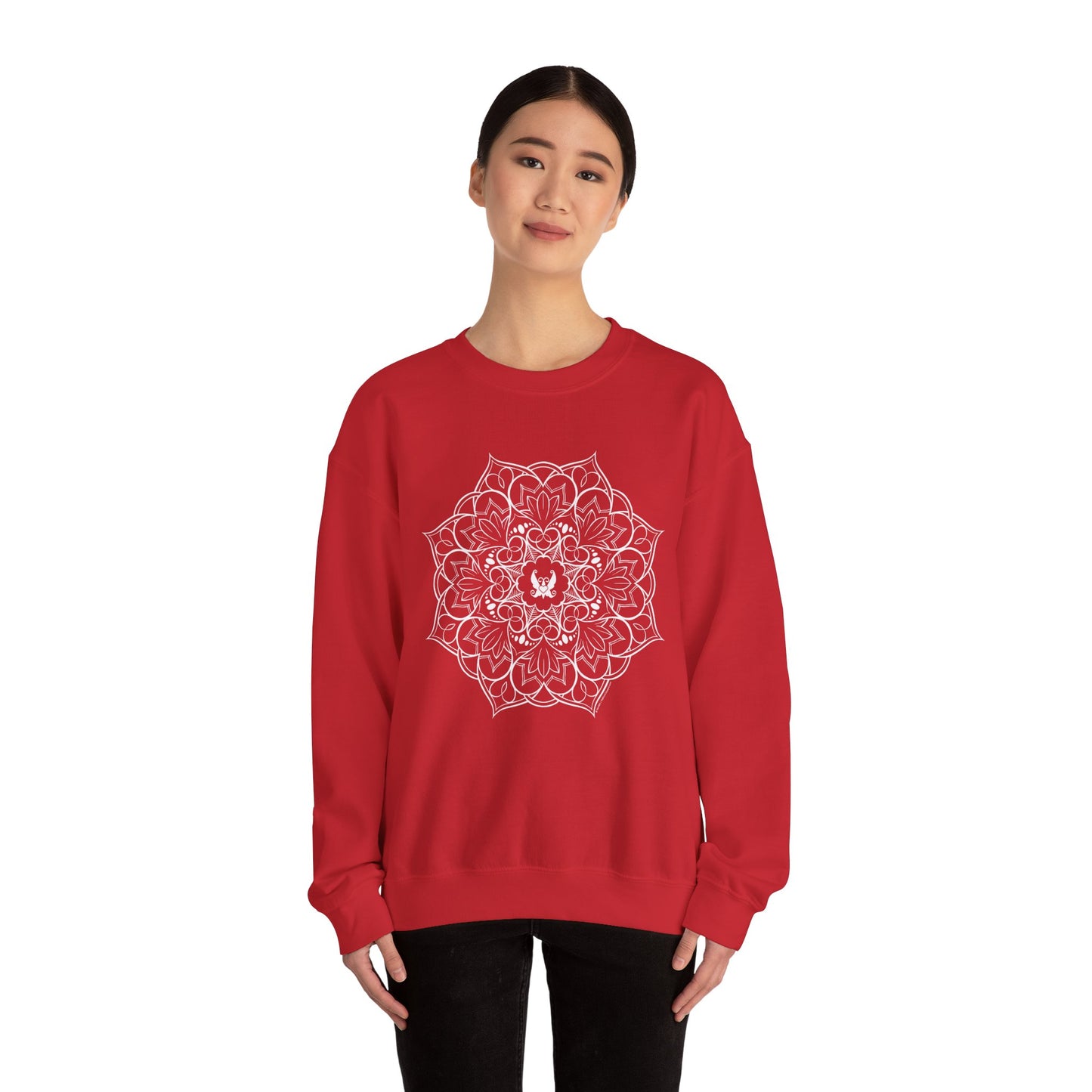 Mandala (White) Heavy Blend™ Crewneck Sweatshirt