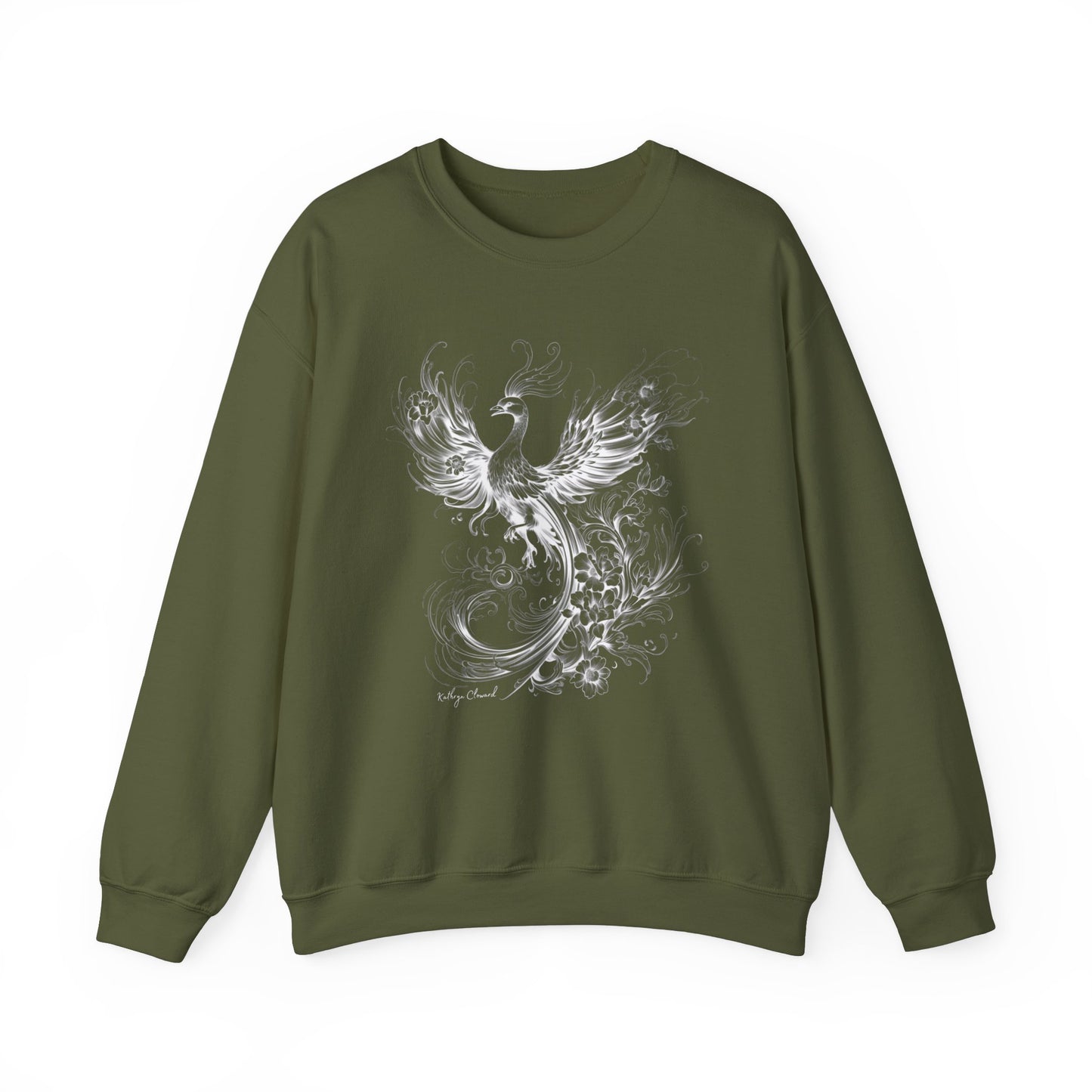 Phoenix Rising (White) Heavy Blend™ Crewneck Sweatshirt