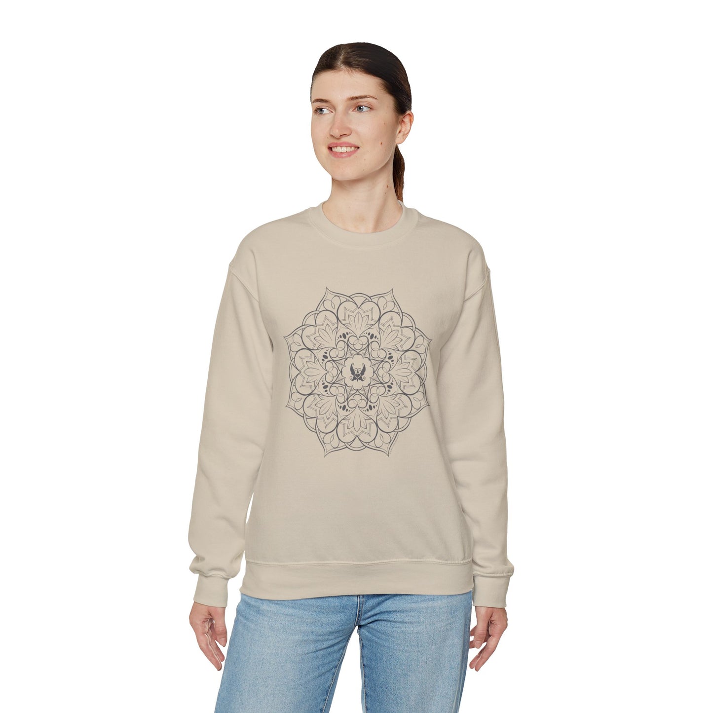 Mandala (Grey) Heavy Blend™ Crewneck Sweatshirt