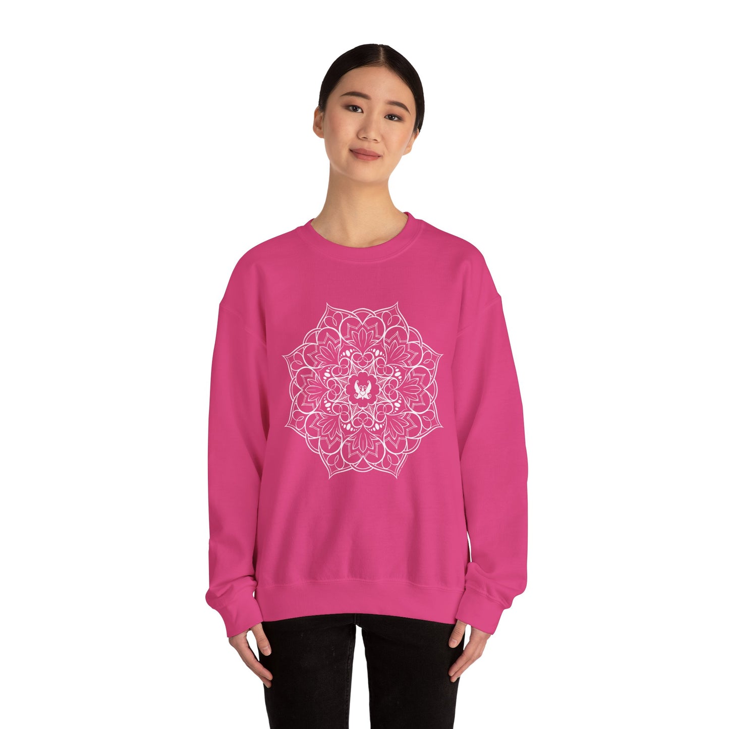 Mandala (White) Heavy Blend™ Crewneck Sweatshirt