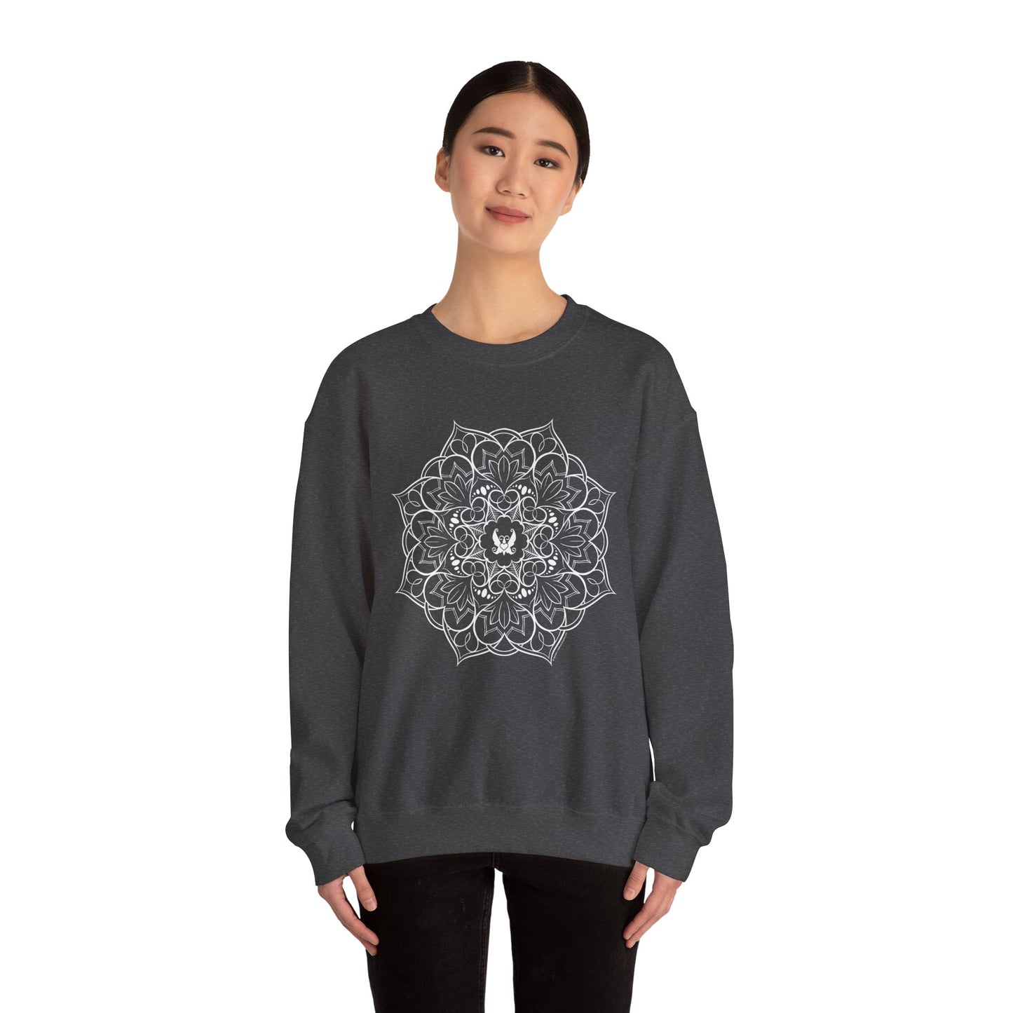 Mandala (White) Heavy Blend™ Crewneck Sweatshirt