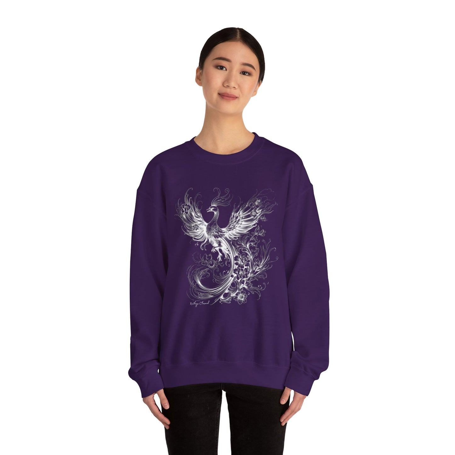 Phoenix Rising (White) Heavy Blend™ Crewneck Sweatshirt