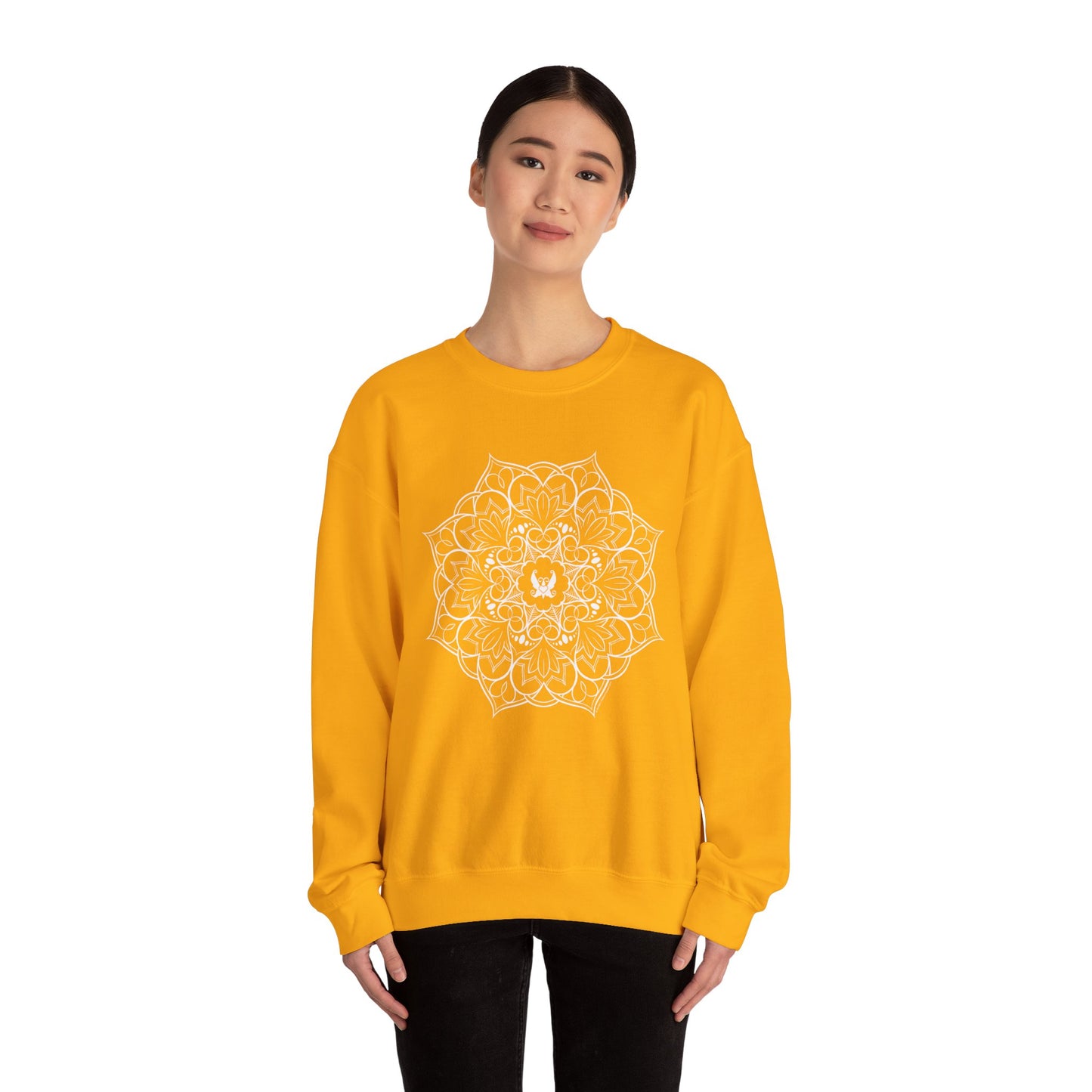 Mandala (White) Heavy Blend™ Crewneck Sweatshirt