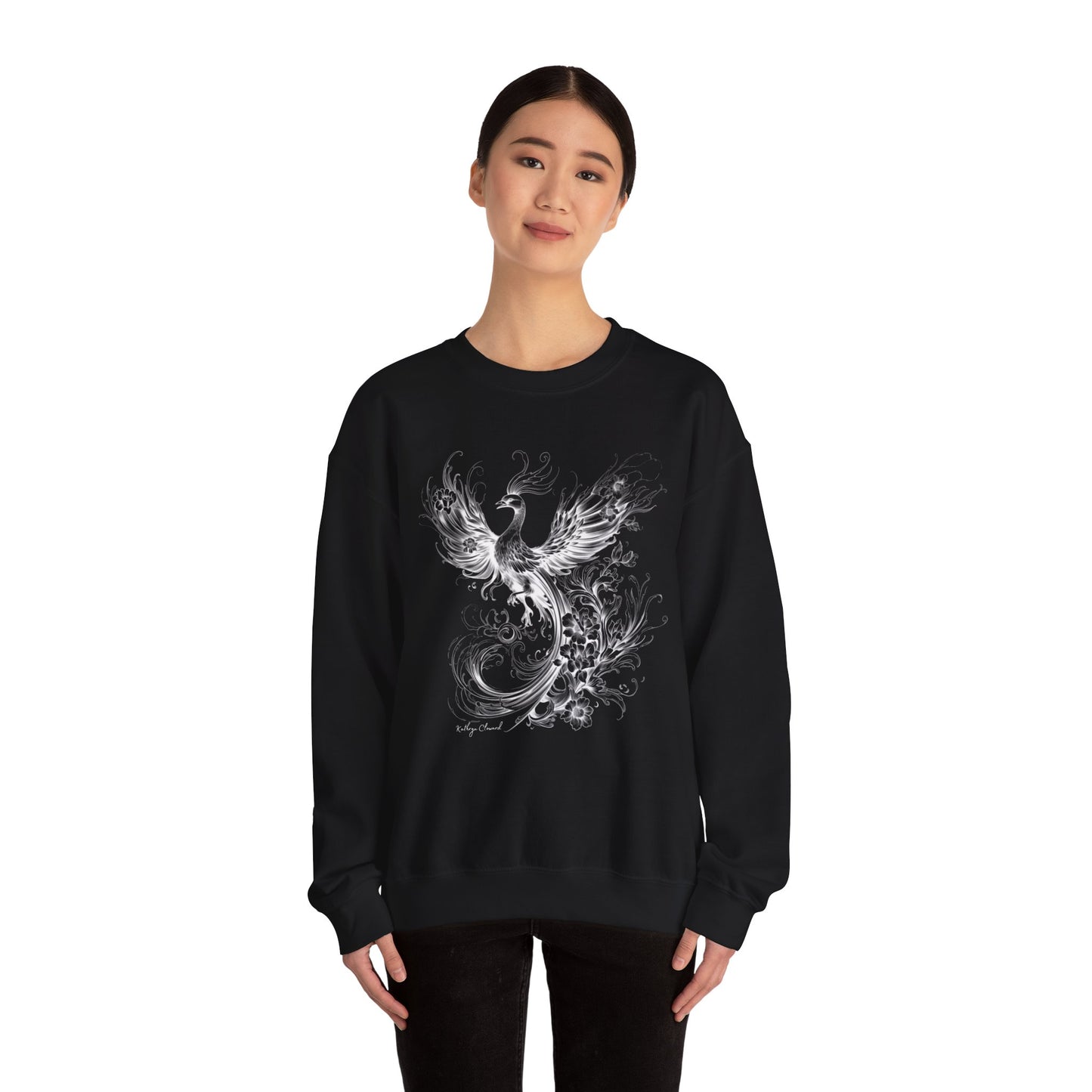 Phoenix Rising (White) Heavy Blend™ Crewneck Sweatshirt