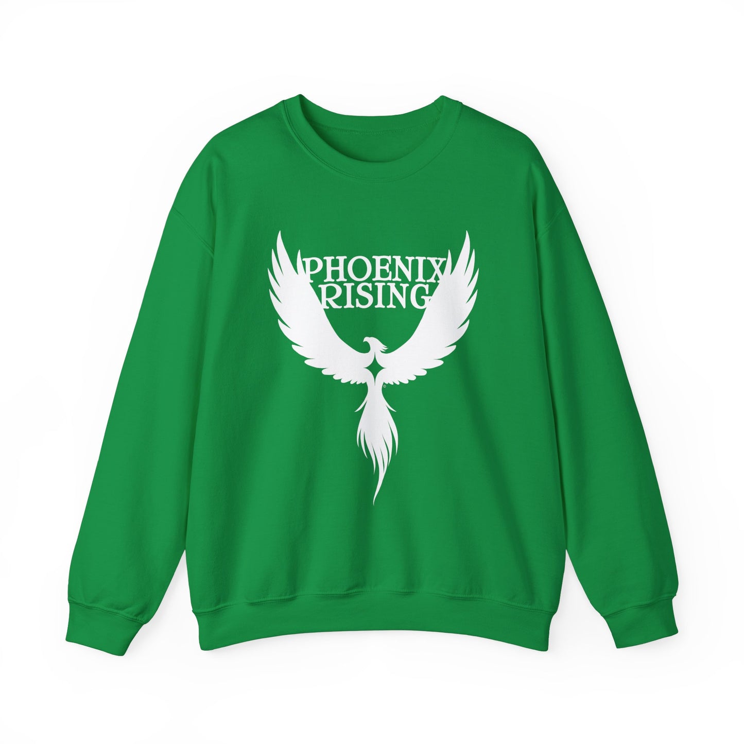 Phoenix Rising White with Star Heavy Blend™ Crewneck Sweatshirt