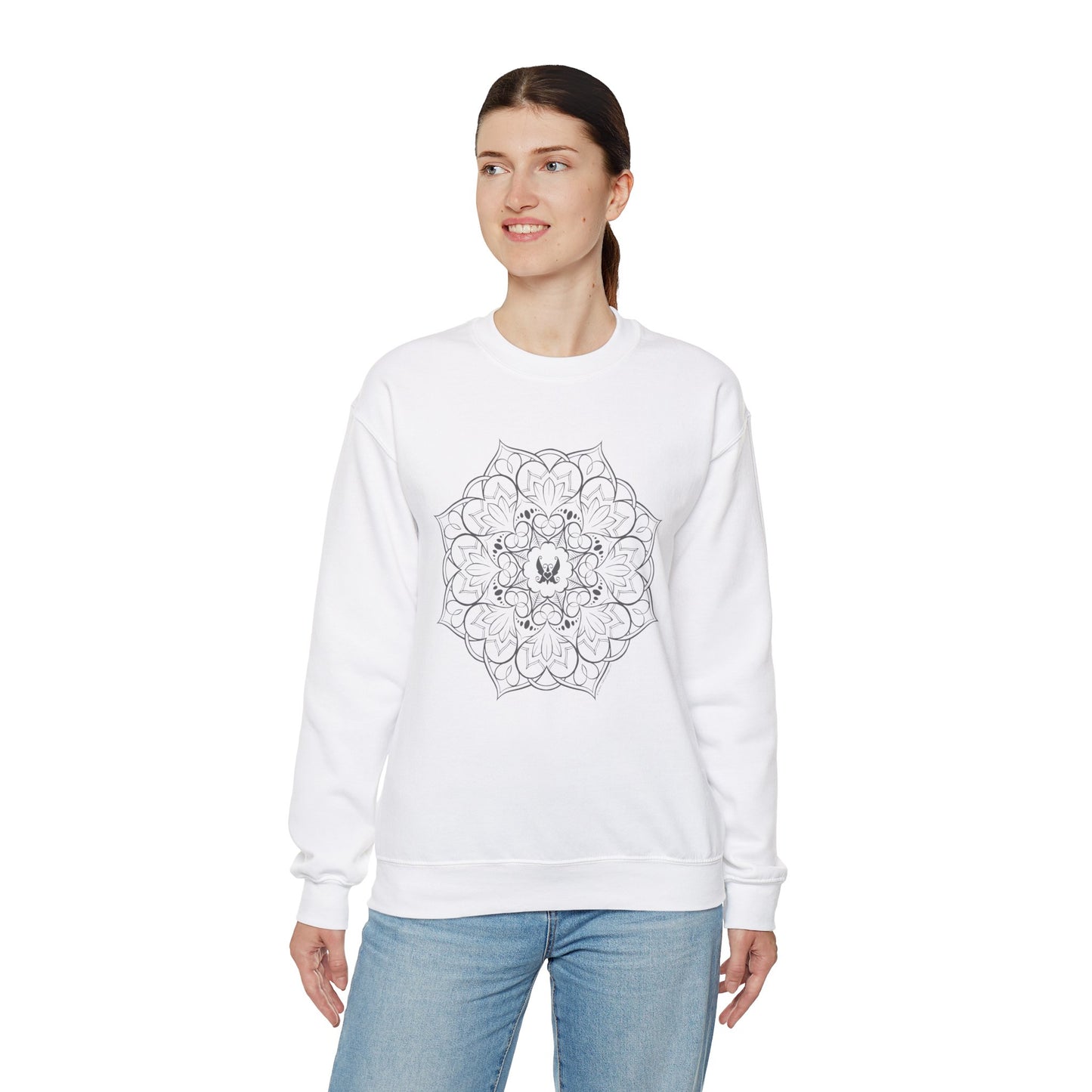 Mandala (Grey) Heavy Blend™ Crewneck Sweatshirt