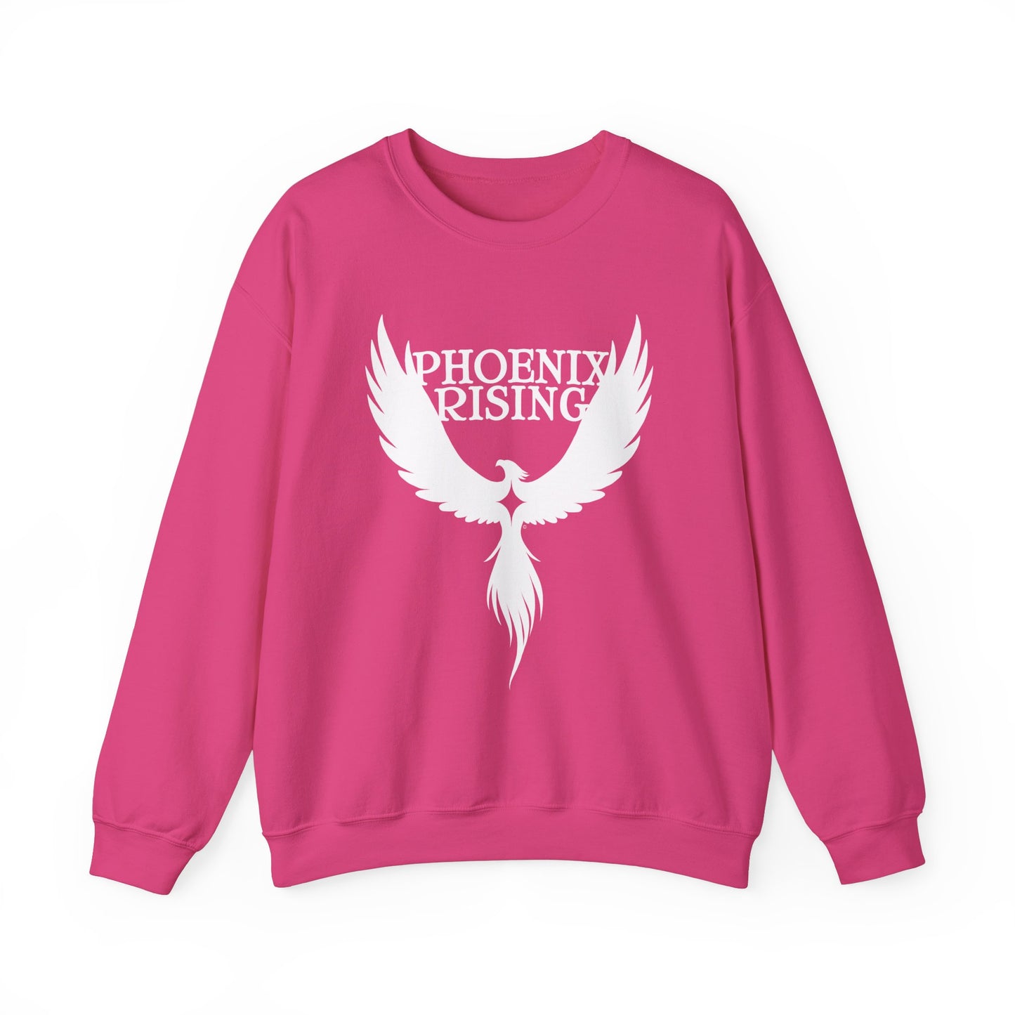 Phoenix Rising White with Star Heavy Blend™ Crewneck Sweatshirt
